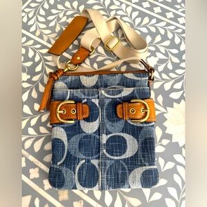 Coach No. A0882-41464 denim and leather cross body bag - 2008
